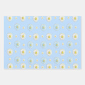 Daisy Pattern auf hellblauem Hintergrund Geschenkpapier Set (Vorderseite 2)
