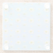 Daisy Pattern auf hellblauem Hintergrund Glasuntersetzer (Rückseite)