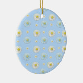 Daisy Pattern auf hellblauem Hintergrund Keramik Ornament (Rechts)
