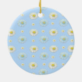 Daisy Pattern auf hellblauem Hintergrund Keramik Ornament (Hinten)