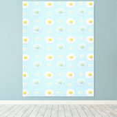 Daisy Pattern auf hellblauem Hintergrund Leinwanddruck (Insitu (Holzboden))