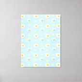 Daisy Pattern auf hellblauem Hintergrund Leinwanddruck (Vorderseite)