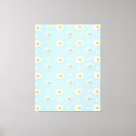 Daisy Pattern auf hellblauem Hintergrund Leinwanddruck