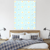 Daisy Pattern auf hellblauem Hintergrund Leinwanddruck (Insitu (Schlafzimmer))