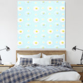 Daisy Pattern auf hellblauem Hintergrund Leinwanddruck (Insitu (Schlafzimmer))