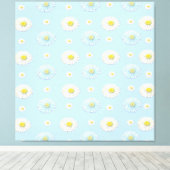 Daisy Pattern auf hellblauem Hintergrund Leinwanddruck (Insitu (Holzboden))