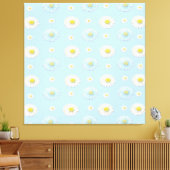 Daisy Pattern auf hellblauem Hintergrund Leinwanddruck (Insitu (Wohnzimmer))