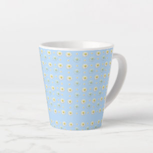 Daisy Pattern auf hellblauem Hintergrund Milchtasse