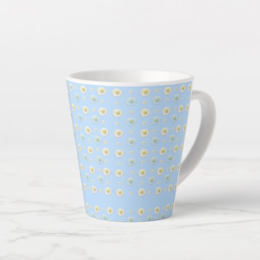 Daisy Pattern auf hellblauem Hintergrund Milchtasse (Rechte Ecke)