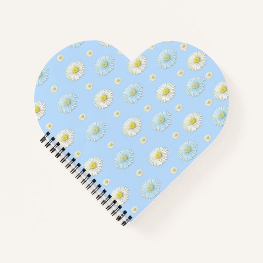 Daisy Pattern auf hellblauem Hintergrund Notizblock (Vorderseite)