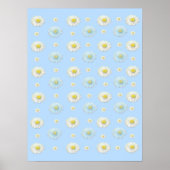 Daisy Pattern auf hellblauem Hintergrund Poster (Vorne)