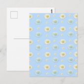 Daisy Pattern auf hellblauem Hintergrund Postkarte (Vorne/Hinten)
