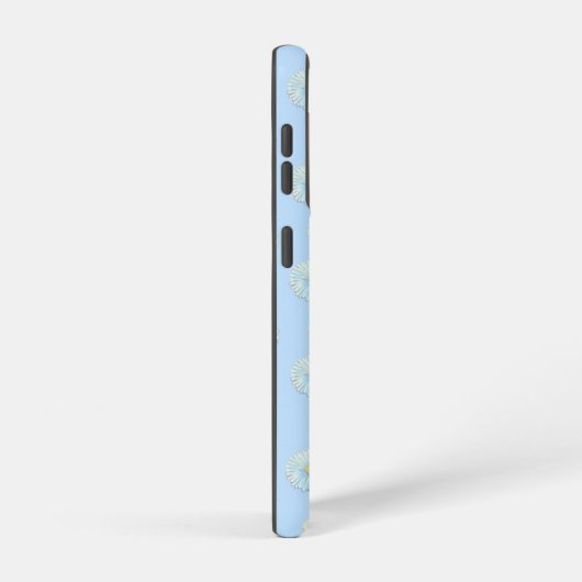 Daisy Pattern auf hellblauem Hintergrund Samsung Galaxy Hülle (Rechte Seite)