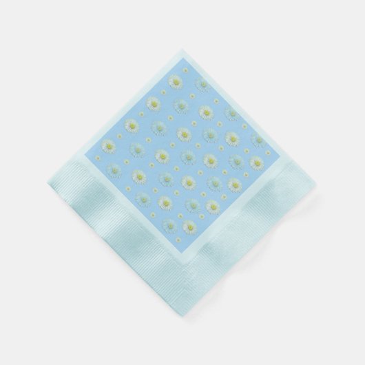 Daisy Pattern auf hellblauem Hintergrund Serviette (Ecke)