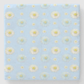 Daisy Pattern auf hellblauem Hintergrund Steinuntersetzer (Vorderseite)
