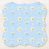 Daisy Pattern auf hellblauem Hintergrund Untersetzer (Vorderseite)