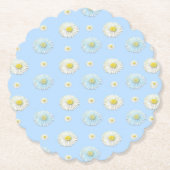 Daisy Pattern auf hellblauem Hintergrund Untersetzer (Vorderseite)