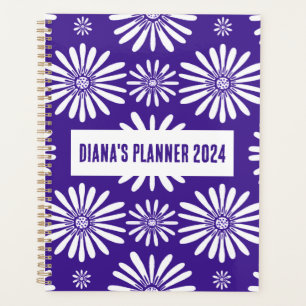 Daisy Pattern Blume Bloms Lila CUSTOM Planer