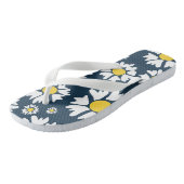 Daisy Pattern, Blumenmuster, weiße Daisien Badesandalen (Schrägansicht)