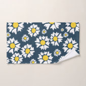 Daisy Pattern, Blumenmuster, weiße Daisien Badhandtuch Set (Handtuch)