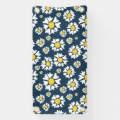 Daisy Pattern, Blumenmuster, weiße Daisien Banner (Vertikal)