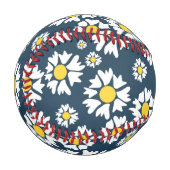 Daisy Pattern, Blumenmuster, weiße Daisien Baseball (Vorderseite Links)