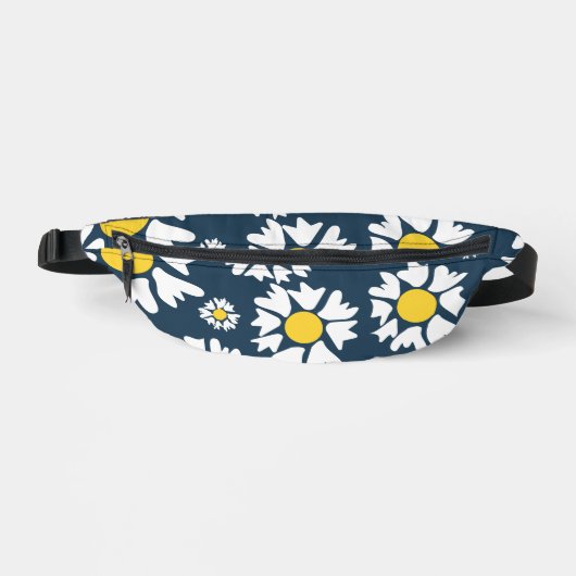 Daisy Pattern, Blumenmuster, weiße Daisien Bauchtasche (Vorderseite)