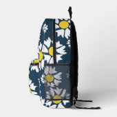 Daisy Pattern, Blumenmuster, weiße Daisien Bedruckter Rucksack (Rechts)