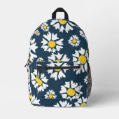 Daisy Pattern, Blumenmuster, weiße Daisien Bedruckter Rucksack (Vorderseite)