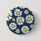 Daisy Pattern, Blumenmuster, weiße Daisien Button (Vorderseite)