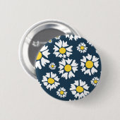 Daisy Pattern, Blumenmuster, weiße Daisien Button (Vorne & Hinten)