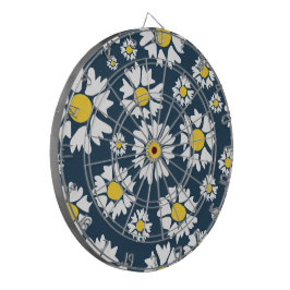 Daisy Pattern, Blumenmuster, weiße Daisien Dartscheibe