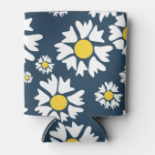 Daisy Pattern, Blumenmuster, weiße Daisien Dosenkühler (Vorderseite)