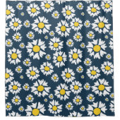 Daisy Pattern, Blumenmuster, weiße Daisien Duschvorhang (Vorderseite)