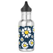 Daisy Pattern, Blumenmuster, weiße Daisien Edelstahlflasche (Links)