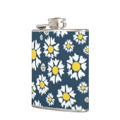 Daisy Pattern, Blumenmuster, weiße Daisien Flachmann (Links)