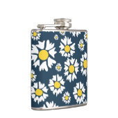 Daisy Pattern, Blumenmuster, weiße Daisien Flachmann (Rechts)