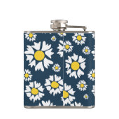 Daisy Pattern, Blumenmuster, weiße Daisien Flachmann (Rückseite)