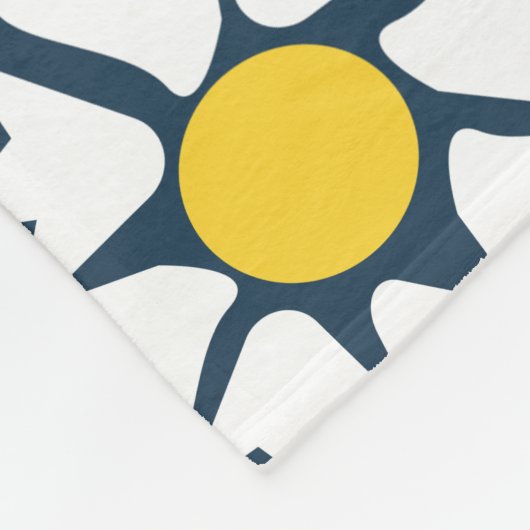 Daisy Pattern, Blumenmuster, weiße Daisien Fleecedecke (Ecke)