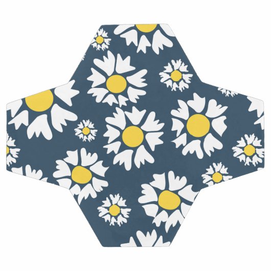 Daisy Pattern, Blumenmuster, weiße Daisien Fußball (Flach)
