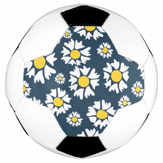 Daisy Pattern, Blumenmuster, weiße Daisien Fußball (Vorderseite)