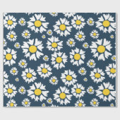 Daisy Pattern, Blumenmuster, weiße Daisien Geschenkpapier (Flach)