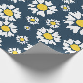 Daisy Pattern, Blumenmuster, weiße Daisien Geschenkpapier (Ecke)