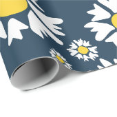 Daisy Pattern, Blumenmuster, weiße Daisien Geschenkpapier (Rolleneckpunkt)