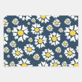 Daisy Pattern, Blumenmuster, weiße Daisien Geschenkpapier Set (Vorderseite 2)