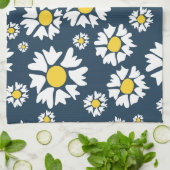 Daisy Pattern, Blumenmuster, weiße Daisien Geschirrtuch (Gefaltet)