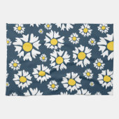 Daisy Pattern, Blumenmuster, weiße Daisien Geschirrtuch (Horizontal)