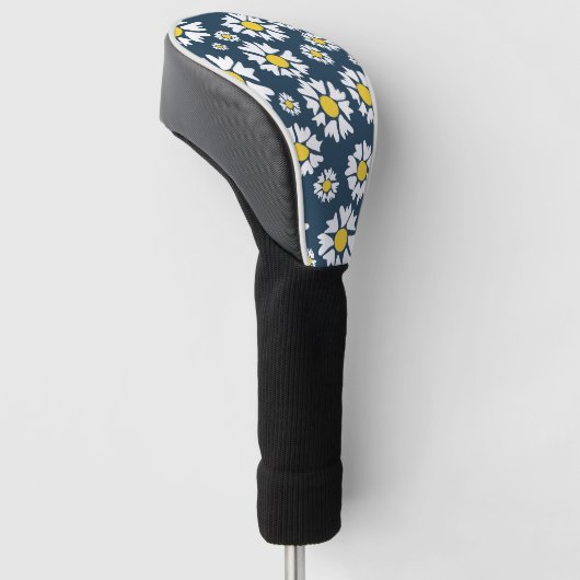 Daisy Pattern, Blumenmuster, weiße Daisien Golf Headcover (angewinkelt)