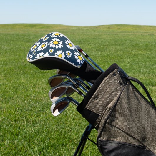 Daisy Pattern, Blumenmuster, weiße Daisien Golf Headcover (In SItu)