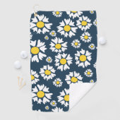 Daisy Pattern, Blumenmuster, weiße Daisien Golfhandtuch (Insitu)